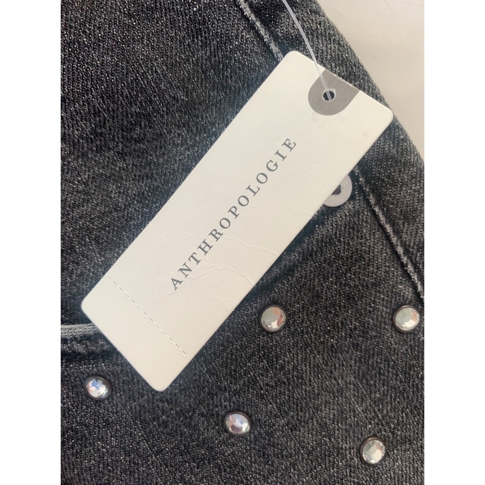 NWT Anthropologie Pilcro Ultra High-Rise Beaded Straight Jeans - Picture 9 of 11